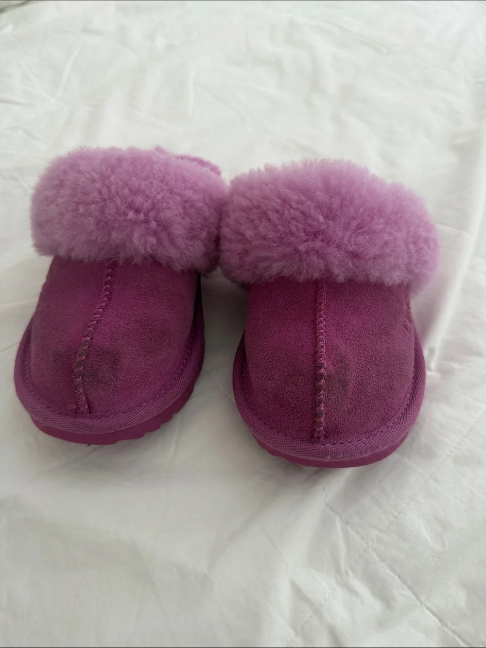 Ugg Kids Cozy Purple Shearling Slippers